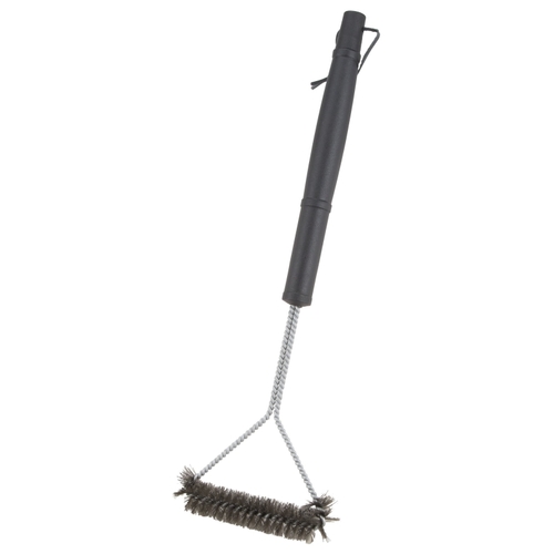 Omaha BBQ-37143 Wide Head Grill Brush, 6-3/4 W Brush, Stainless Steel Bristle, Stainless Steel Bristle, 18 in L