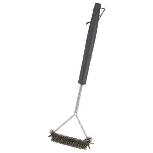 Wide Head Grill Brush, 6-3/4 W Brush, Stainless Steel Bristle, Stainless Steel Bristle, 18 in L