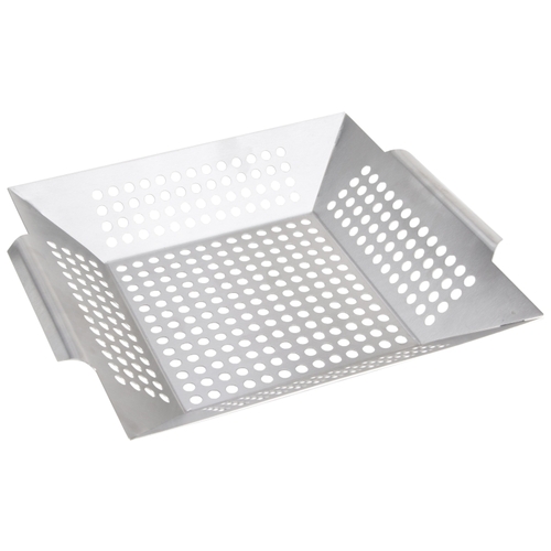 Grilling Basket, 13-7/8 in L, Stainless Steel, Stainless Steel