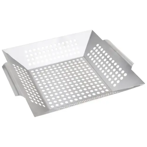 Grilling Basket, 13-7/8 in L, Stainless Steel, Stainless Steel - pack of 6