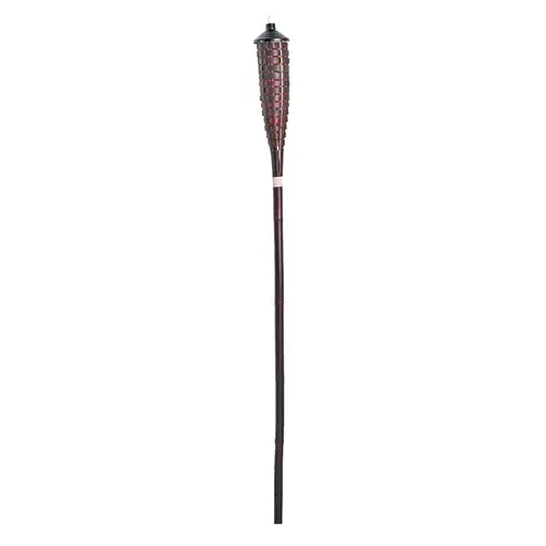 Habi Bamboo Torch, 3.54 in H, Bamboo, Fiberglass, and Metal, Brown, Mahogany Finish