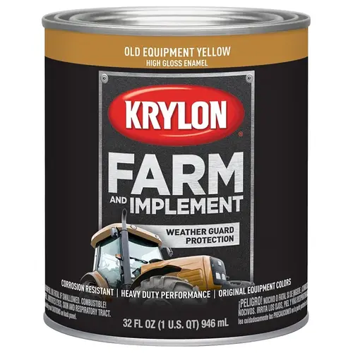KRYLON K02042000-XCP2 Farm and Implement Paint, High-Gloss, Old Equipment Cat Yellow, 1 qt - pack of 2