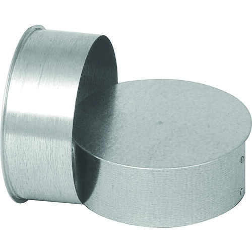 Round End Cap, 6 in Dia, Galvanized Steel, Galvanized