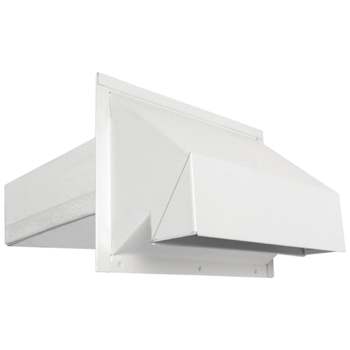 Exhaust Hood, Heavy-Duty, Galvanized Steel, White, For: 3-1/4 x 10 in Ducts