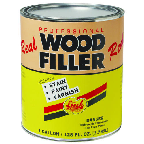 Wood Filler, Liquid, Solvent, Natural, 1 gal Can - pack of 4