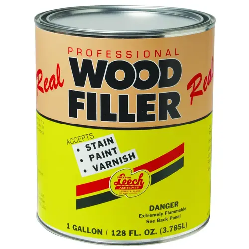 Leech Adhesives LWF-73-XCP4 Wood Filler, Liquid, Solvent, Natural, 1 gal Can - pack of 4