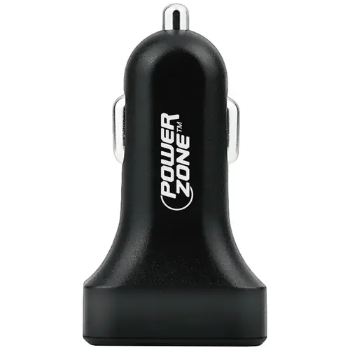 PowerZone U12 Dual USB Car Charger, Black