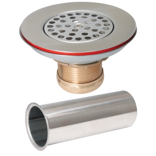 Sink Strainer, Brass/Stainless Steel/Thermoplastic Elastomer