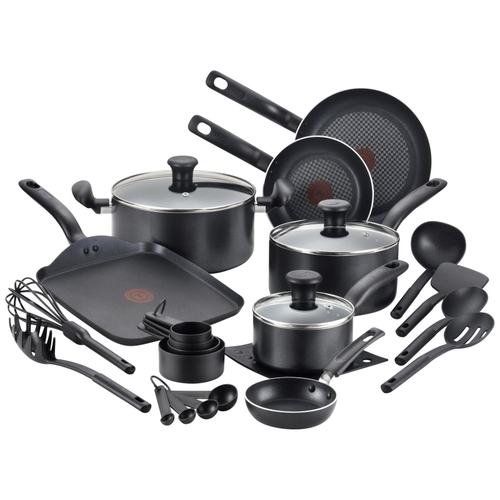 B207SK64 Cookware Set, Aluminum, Black, 20-Piece