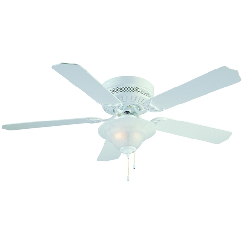 Boston Harbor CF-B-652+1F242WH Low Profile Ceiling Fan, 120 V, 3-Speed, 5-Blade, White