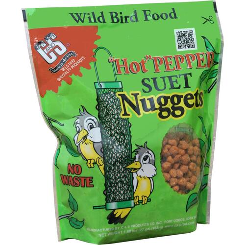 C & S CS06107 Nuggets Bird Food, High-Energy, Hot Pepper Flavor, 27 oz Bag