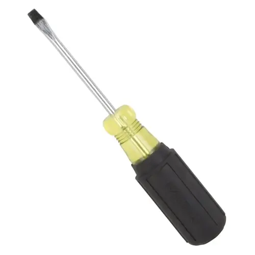 Screwdriver, 3/16 in Drive, Slotted Drive, 6-1/2 in OAL, 3 in L Shank, Plastic/Rubber Handle