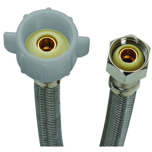 Toilet Connector, 1/2 in Inlet, Compression Inlet, 7/8 in Outlet, Ballcock Outlet, 9 in L