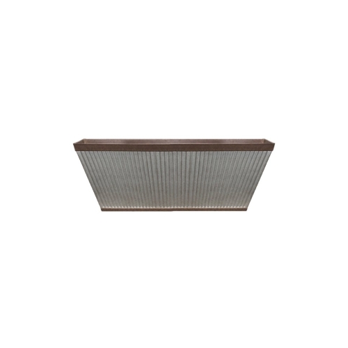 Planter, 24 in Dia, 11-1/2 in W, 24 in D, Westlake Design, HDR, Rustic, Galvanized