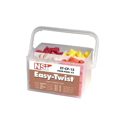 NSI ET-CP-13 Easy-Twist Wire Connector, Thermoplastic Housing Material, Orange/Red/Tan/Yellow