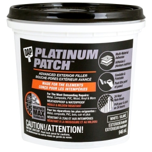 DAP 74888 PLATINUM PATCH Advanced Exterior Filler, White, 946 mL Tub