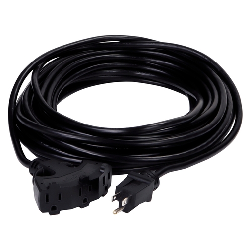 Extension Cord, 50 ft L, Black