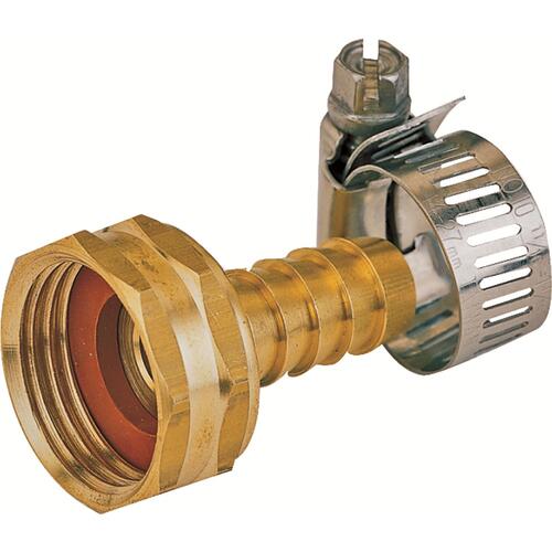 Hose Coupling, 1/2 in, Female, Brass, Brass