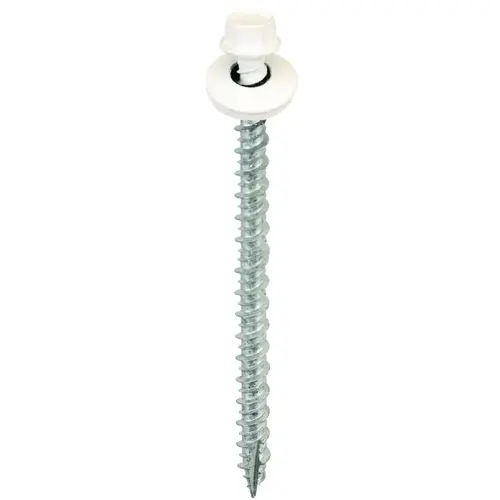 Acorn SW-MW3W250 Screw, #9 Thread, High-Low, Twin Lead Thread, Hex Drive, Self-Tapping, Type 17 Point White