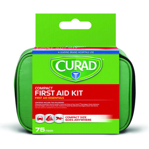 Curad CURFAK200RB Compact Latex-Free First Aid Kit, 75-Piece