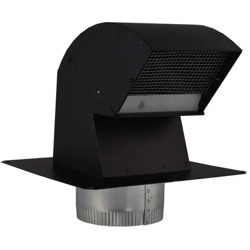 6 In. Black Aluminum R-2 Premium Roof Vent Cap with Collar