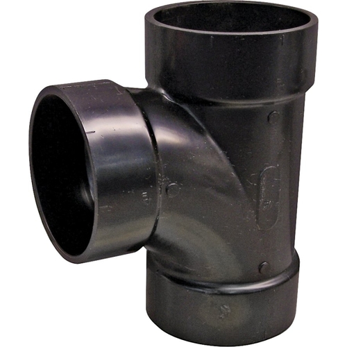 Sanitary Pipe Tee, 2 in, Hub, ABS, Black