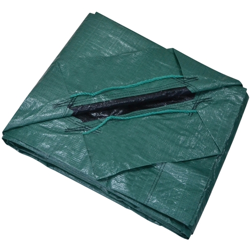 Yard Tarp with Drawstring, 9 ft L, 9 ft W, 8 mil Thick, Polyethylene, Green/Black