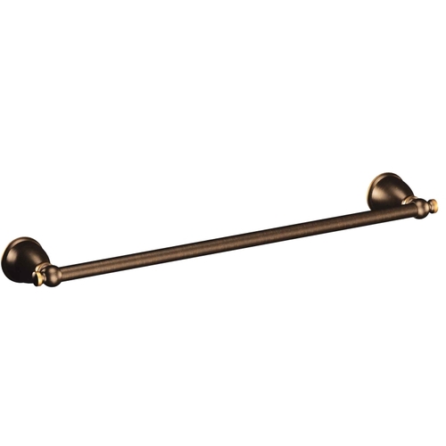 Caldwell Towel Bar, 18 in L Rod, Stainless Steel/Zamac, Mediterranean Bronze, Surface Mounting