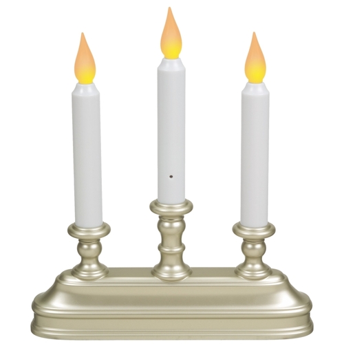 XODUS INNOVATIONS LLC FPC1330P Candle, 10-1/4 in H Candle, Pewter Candle, D Alkaline Battery, LED Bulb, Pewter Holder