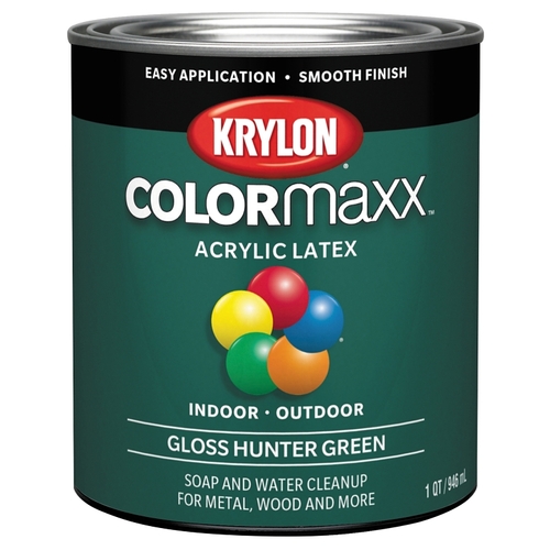 COLORmaxx Interior/Exterior Paint, Gloss, Hunter Green, 32 oz