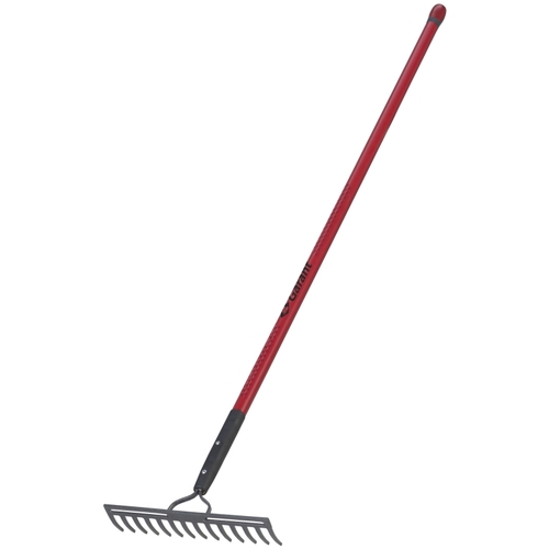 Pro Series Bow Rake, 14 in W Head, 14 -Tine, Steel Tine, Steel Head, 51 in L Handle