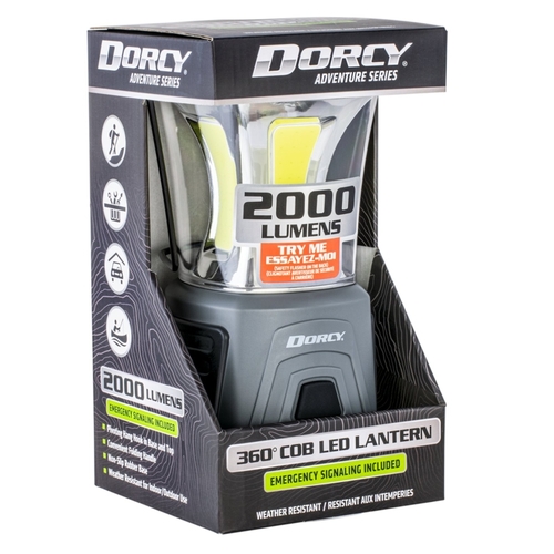 Dorcy 41-3119 Adventure Max Series Lantern with Emergency Signaling, D Battery, LED Lamp, 2000 Lumens Lumens, Black/Gray