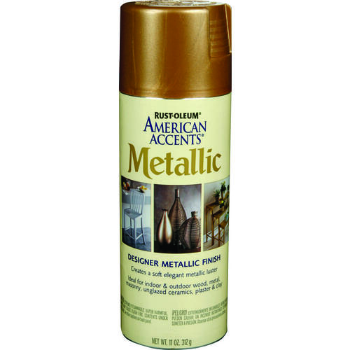 AMERICAN ACCENTS Designer Metallic Spray Paint, Metallic, Classic Bronze, 12 oz, Aerosol Can