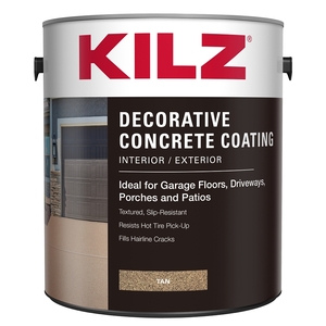 KILZ L378611-XCP4 Decorative Concrete Coating, Gloss, Tan, 1 gal ...