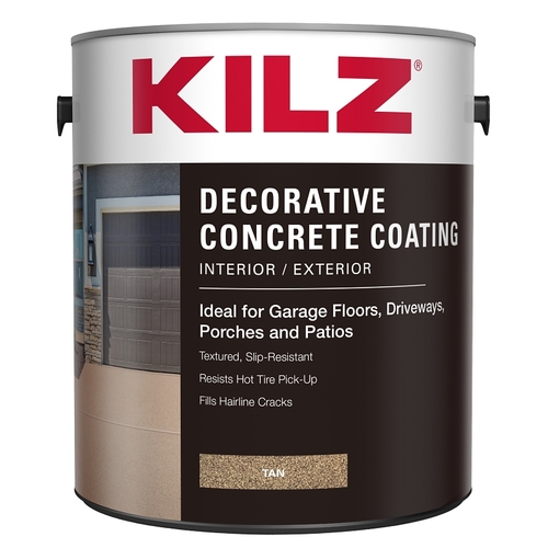 KILZ L378611 Decorative Concrete Coating, Gloss, Tan, 1 gal
