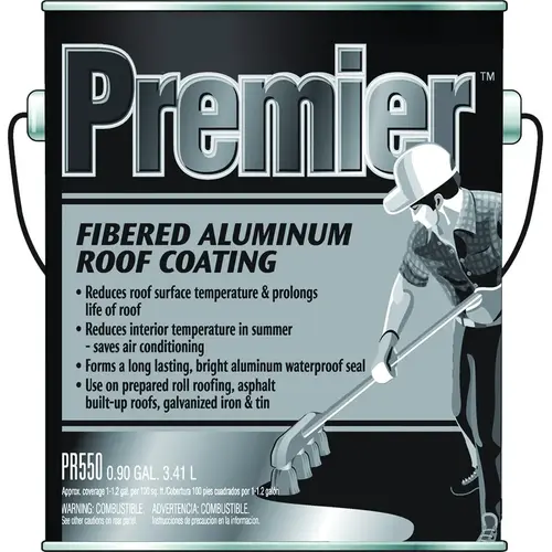 Premier 1 Gal. Fibered Aluminum Roof Coating Silver