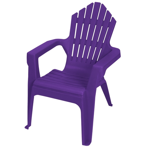 Gracious Living 11126-20PDQ Kiddie Adirondack Adirondack Chair, Resin Seat, Resin Frame, Purple Iris Frame