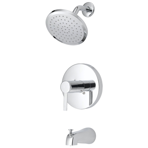 Tub/Shower, Fixed Mount Showerhead, 1.75 gpm Showerhead, 1 Spray Settings, Zinc Tub Spout Chrome