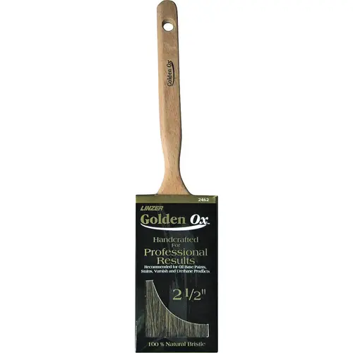 WC Paint Brush, 2-1/2 in W, 2-3/4 in L Bristle, Very Fine China Bristle, Flat Sash Handle