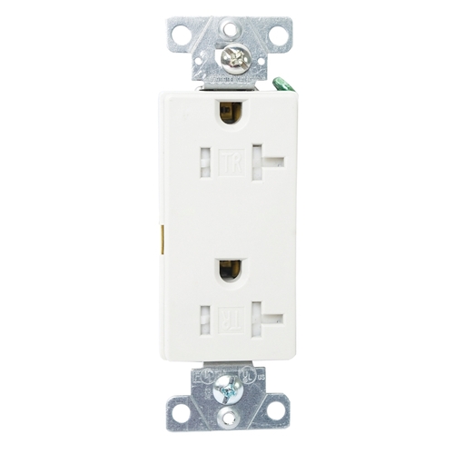 Duplex Receptacle, 20 A, 2-Pole, 5-20R, White