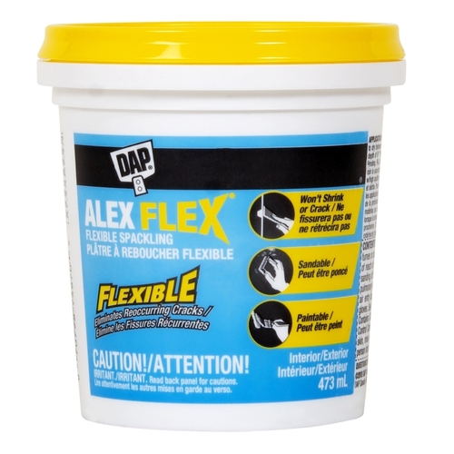 DAP 7079874870 ALEX FLEX Flexible Spackling, Off-White/White, 16 oz Tub