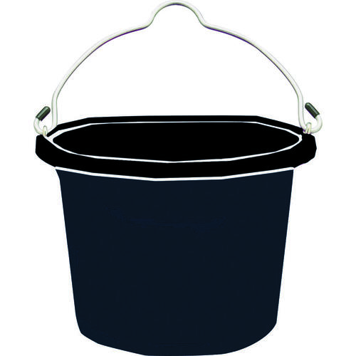 FORTEX-FORTIFLEX FB108BLACK FB-108 FB-108BX Bucket, 8 qt Volume, Rubber/Polyethylene, Black