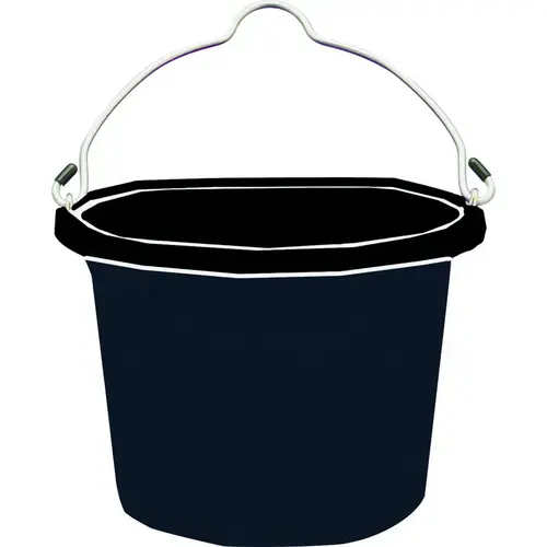 FB-108 FB-108BX Bucket, 8 qt Volume, Rubber/Polyethylene, Black