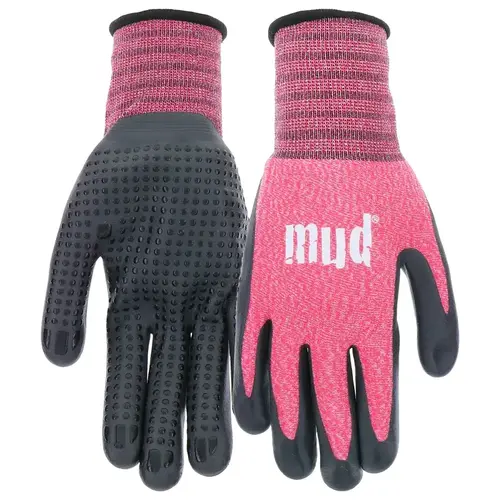 mud MD31011W-WSM MD31011W-W-SM Coated Gloves, Women's, S/M, Nitrile Coating, Watermelon Pair