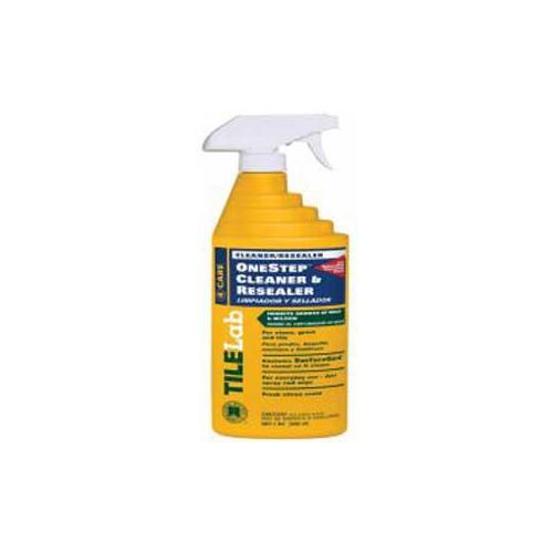 CUSTOM BUILDING PRODUCTS, INC. CTLOSQT-3 TileLab Floor Cleaner and Resealer, 1 qt Bottle, Liquid, Citrus, Clear