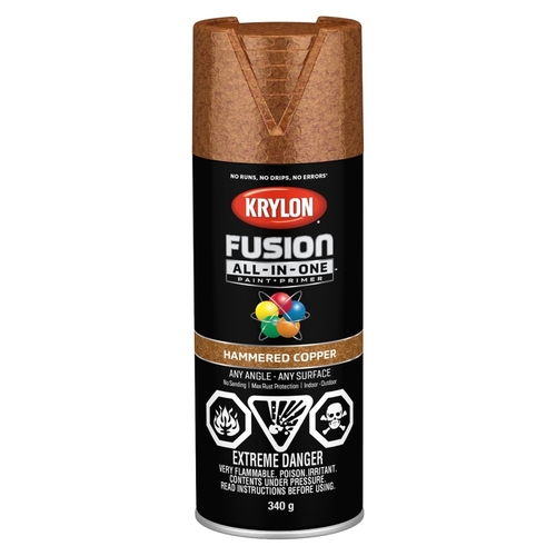 Fusion All-In-One Paint and Primer, Hammered, Copper, 12 oz, Can