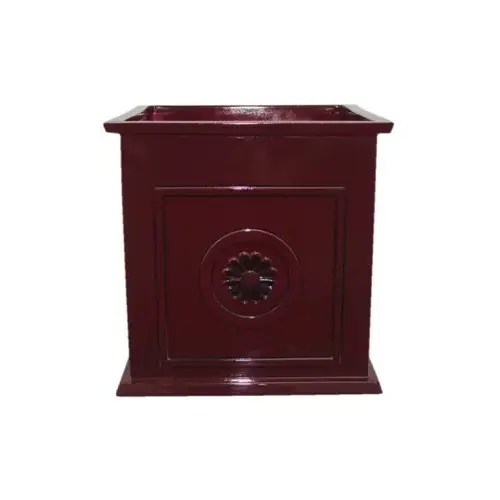 Colony Planter, 16 in W, 16 in D, Square, Ceramic, Oxblood, Gloss