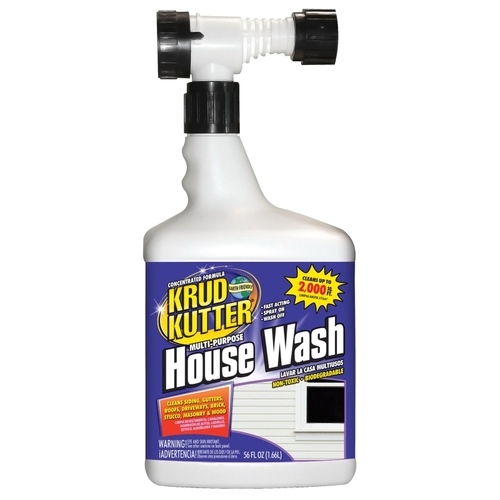 Krud Kutter HW56H4 House Wash, Liquid, Mild, Clear, 56 oz, Bottle