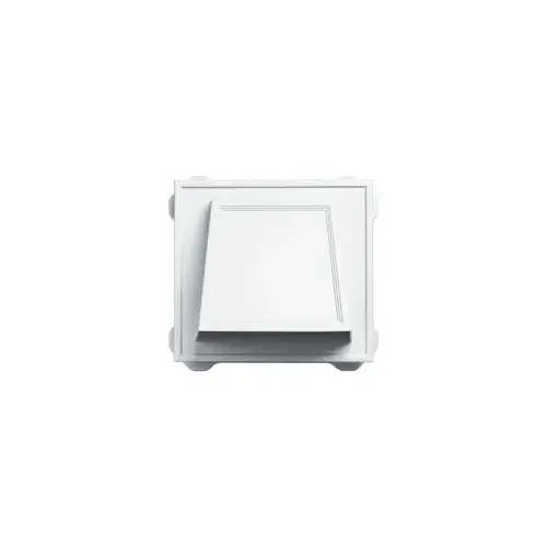 Builders Edge 140056774001 Hooded Vent, 9-1/10 in OAL, 10 in OAW, 25 sq-in Net Free Ventilating Area, White