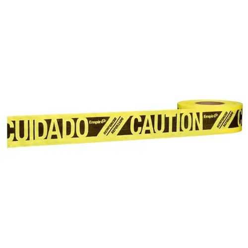 Empire 76-0600 Safety Barricade Tape, 3 in x 500 ft, Yellow, Caution
